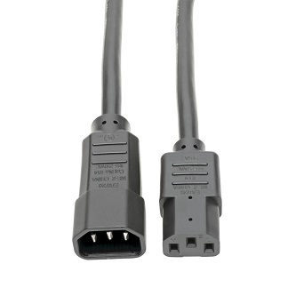 Heavy-Duty PDU Power Cord, C13 to C14 - 15A, 250V, 14 AWG, 10 ft. (3.05 m), Black