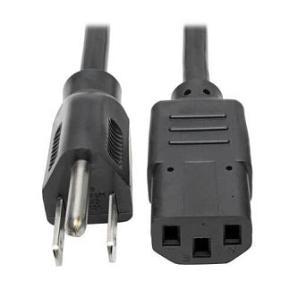 Desktop Computer AC Power Cable, NEMA 5-15P to C13 - 10A, 125V, 18 AWG, 10 ft. (3.05 m), Black