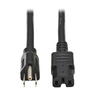 Power Cord, NEMA 5-15P to C15 - Heavy-Duty, 15A, 125V, 14 AWG, 8 ft. (2.43 m), Black