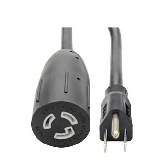 Heavy-Duty Power Extension Cable, NEMA L5-15R to NEMA 5-15P - 15A, 120V,  14 AWG, 1 ft. (0.31 m), Black