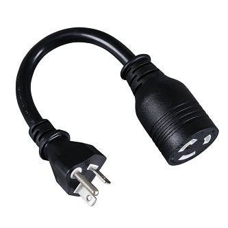 Power Cord Adapter, NEMA L5-20R to NEMA 5-20P - Heavy-Duty, 20A, 120V, 12 AWG, 8.66-in. (21.99 cm), Black