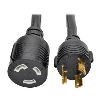 Power Extension Cord, NEMA L5-30P to NEMA L5-30R- Heavy-Duty, 30A, 125V,  10 AWG, 6 ft. (1.83 m), Black, Locking Connectors
