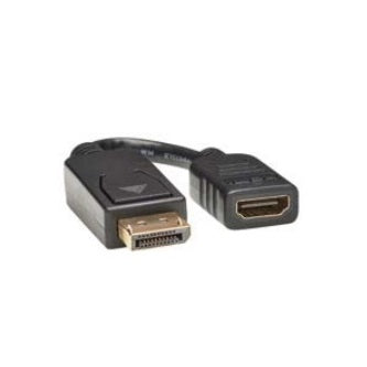 DisplayPort to HDMI Video Adapter Video Converter (M/F), HDCP, Black, 6 in. (15 cm)