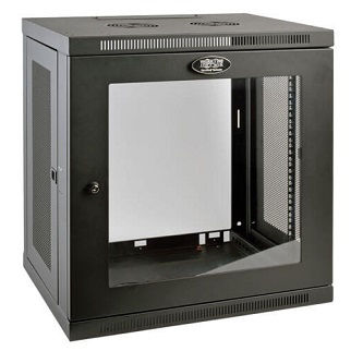 SmartRack 12U Low-Profile Switch-Depth Wall-Mount Small Rack Enclosure, Clear Acrylic Window