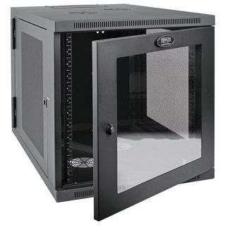 SmartRack 12U UPS-Depth Wall-Mount Small Rack Enclosure, Clear Acrylic Window, Hinged Back