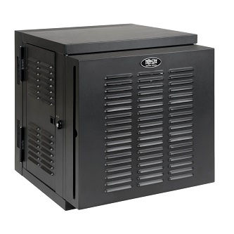 SmartRack 12U Switch-Depth Wall-Mount Small Rack Enclosure for Harsh Environments, Hinged Back