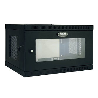 SmartRack 6U Low-Profile Switch-Depth Wall-Mount Mini Rack Enclosure with Clear Acrylic Window
