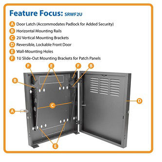 SmartRack 2U Low-Profile Vertical-Mount Switch-Depth Wall-Mount Rack Enclosure Cabinet