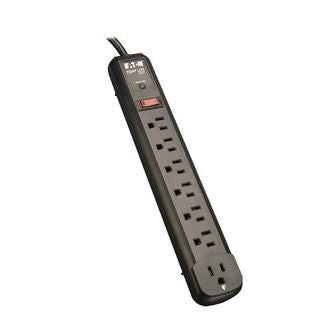 Protect It! 7-Outlet Surge Protector, 6 Right-Angle Outlets, 4 ft. (1.22    m) Cord, 1080 Joules, Diagnostic LED, Black Housing