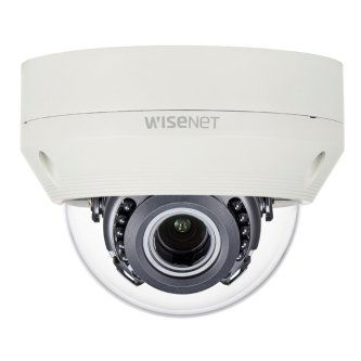 Wisenet HD+ 2MP, Full HD(1080p) 30fps IR outdoor dome camera, AHD/TVI/CVI/CVBS, motorized vari-focal lens (3.1X) (3.2-10mm), 120 dB true WDR, true D/N, 24VAC/12VDC, IR distance 98 feet, IP66/IK10