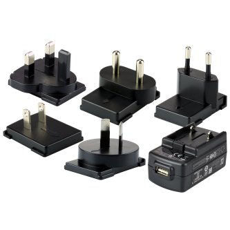 KIT, 5V/2A Power supply w/ 5 country specific plugs