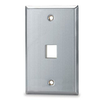 1-Port Single Gang Stainless Steel Faceplate