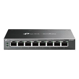 Omada 8-Port Gigabit Desktop Switch with 8-Port PoE+ PORT: 8 Gigabit PoE+ Ports SPEC: 802.3af/at, 64 W PoE Power, Desktop Steel Case FEATURE: Plug and Play