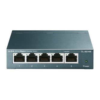 5-port Desktop Gigabit Switch, 5 10/100/1000M RJ45 ports, steel case