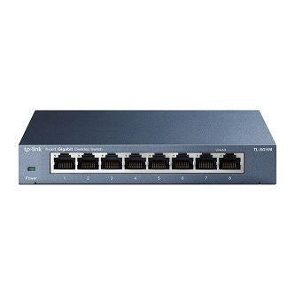 8-port Desktop Gigabit Switch, 8 10/100/1000M RJ45 ports, steel case
