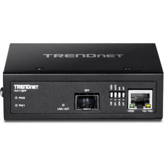 Hardened Industrial 100/1000Base-T to SFP Media Converter