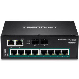 10-Port Industrial Gigabit PoE+ DIN-Rail