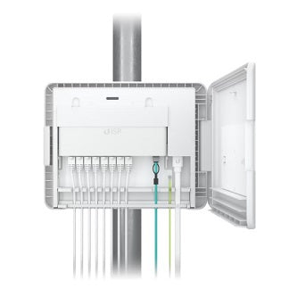 Outdoor, weatherproof enclosure for the UISP Switch and UISP Router