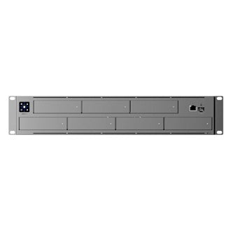 2U rack-mount NAS with (7) 2.5/3.5" drive bays and 10 Gbps performance designed for large-scale file storage and sharing.