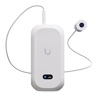 Low-profle 4K PoE camera with a wide-angle lens designed to secure large public areas