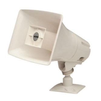 Paging Horn, Omni-Directional, 1-Way, -24 VDC, 300 Milliampere, 5 Watt, 225 to 14000 Hertz, 116 dB, 10" Width x 10.4" Depth x 7.38" Height, Wall    Mount, ABS Plastic, White