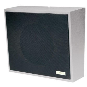 Valcom 8" Amplified Wall Speaker, Metal, Gray with Black Cloth Grille
