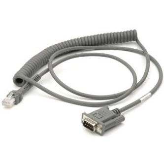 Cable, RS232, 9ft. 2.8m Coiled, Nixdorf Beetle- 5V Direct Power.