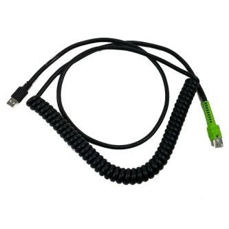 12ft (3.65m) Shielded USB Cable - Series A Connector - Coiled - High Current (USB Battery Charging - BC 1.2) - Low Temp -30C - DS3608, DS3678, LI3608, LI3678.